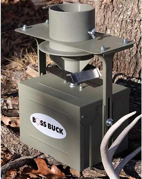 HOLDS 300 POUNDS OF FEED Gravity feeder has a 300-pound weight capacity for corn. . Coon proof boss buck feeder